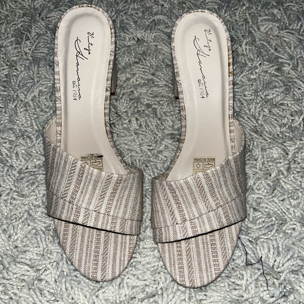 Vintage Havana Striped Low Heels